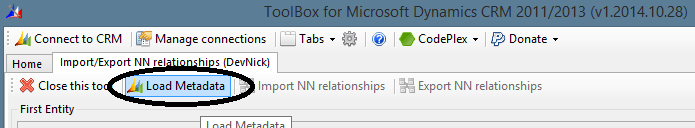 click the Load Metadata button